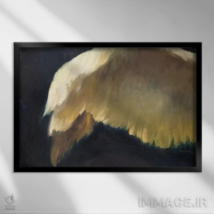 تابلو بالهای طلایی دو اثر الین استیونز - نمای قابدار مشکی