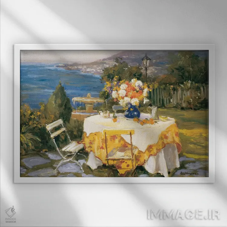 تابلو نور صبحگاهی اثر الین استیونز - نمای قابدار سفید