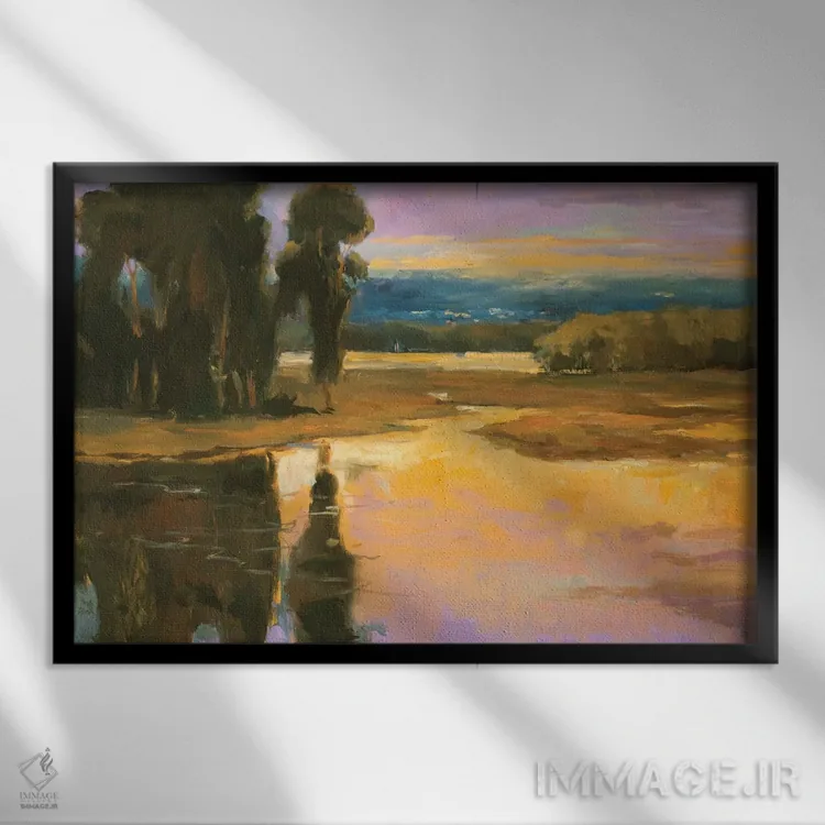 تابلو آرام یک اثر الین استیونز - نمای قابدار مشکی