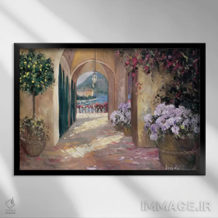 تابلو ایوان ساحلی اثر الین استیونز - نمای قابدار مشکی