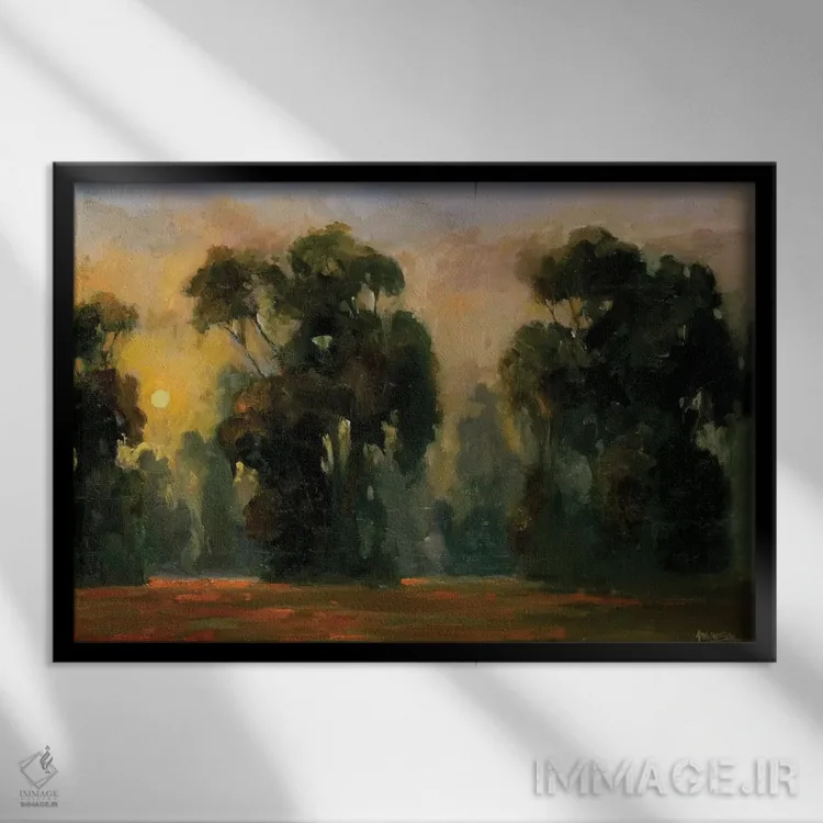 تابلو درخشش خورشید اثر الین استیونز - نمای قابدار مشکی