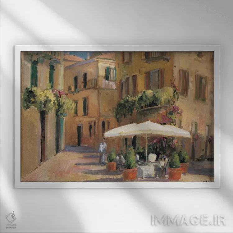 تابلو کافهٔ بوردو (فرانسه) اثر الین استیونز - نمای قابدار سفید