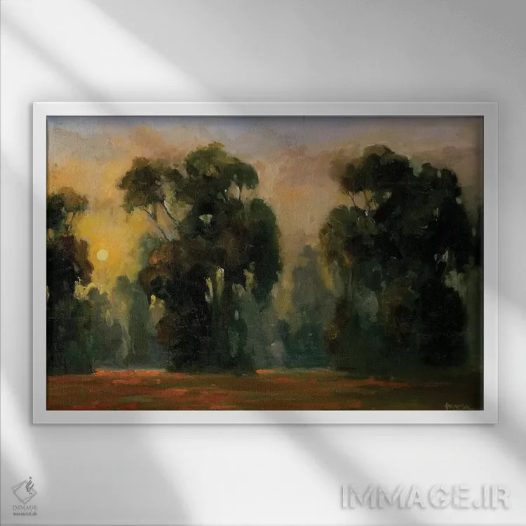 تابلو درخشش خورشید اثر الین استیونز - نمای قابدار سفید