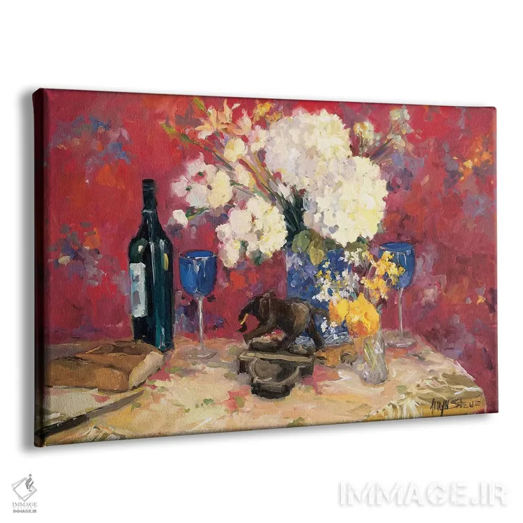 تابلو دستهگل سفید اثر الین استیونز - نمای پرسپکتیو محصول