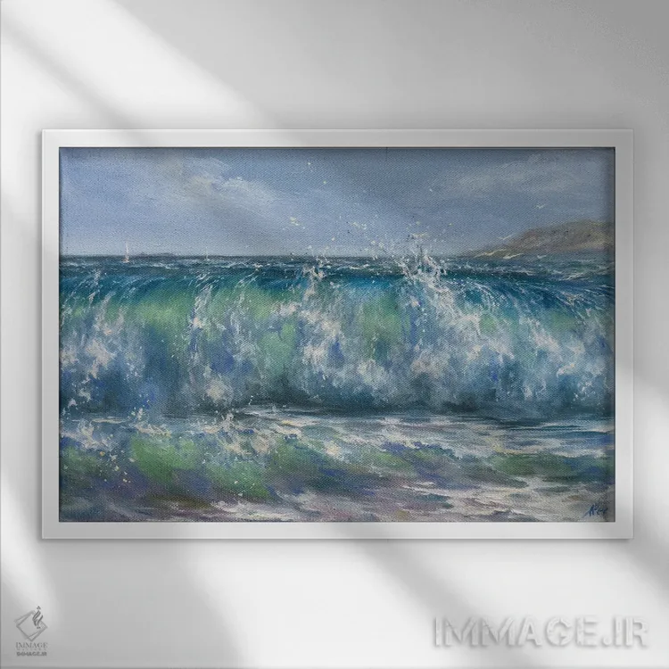 تابلو نسیم ملایم دریایی اثر آلسیا یرمیوا - نمای قابدار سفید