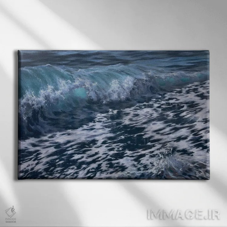 تابلو شکاف فیروزهای اثر آلسیا یرمیوا - نمای روبهرو روی دیوار