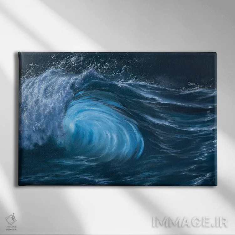 تابلو هیپنوتیزم اقیانوس اثر آلسیا یرمیوا - نمای روبهرو روی دیوار