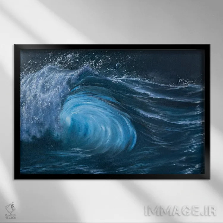 تابلو هیپنوتیزم اقیانوس اثر آلسیا یرمیوا - نمای قابدار مشکی