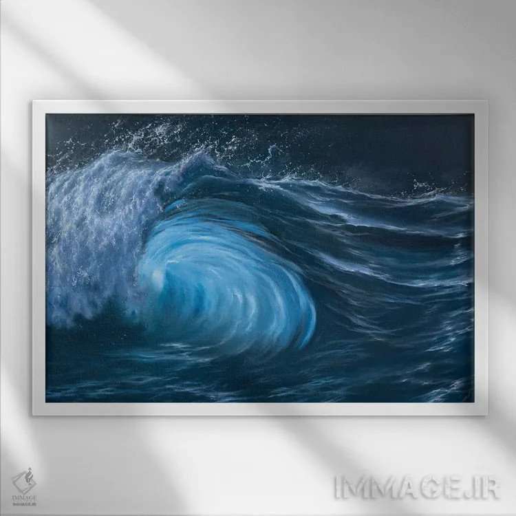 تابلو هیپنوتیزم اقیانوس اثر آلسیا یرمیوا - نمای قابدار سفید