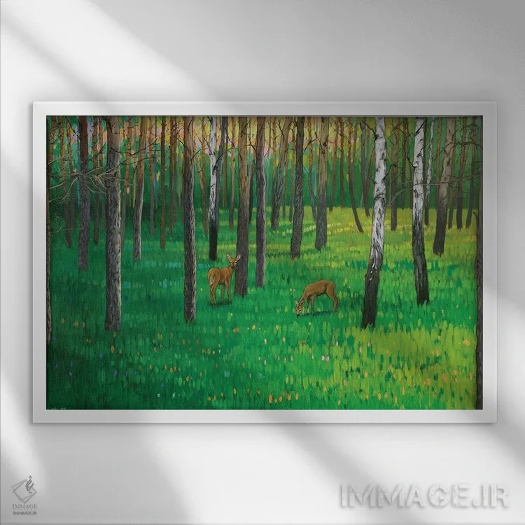 تابلو جنگل بهاری VI اثر اگنیشکا تورک - نمای قابدار سفید