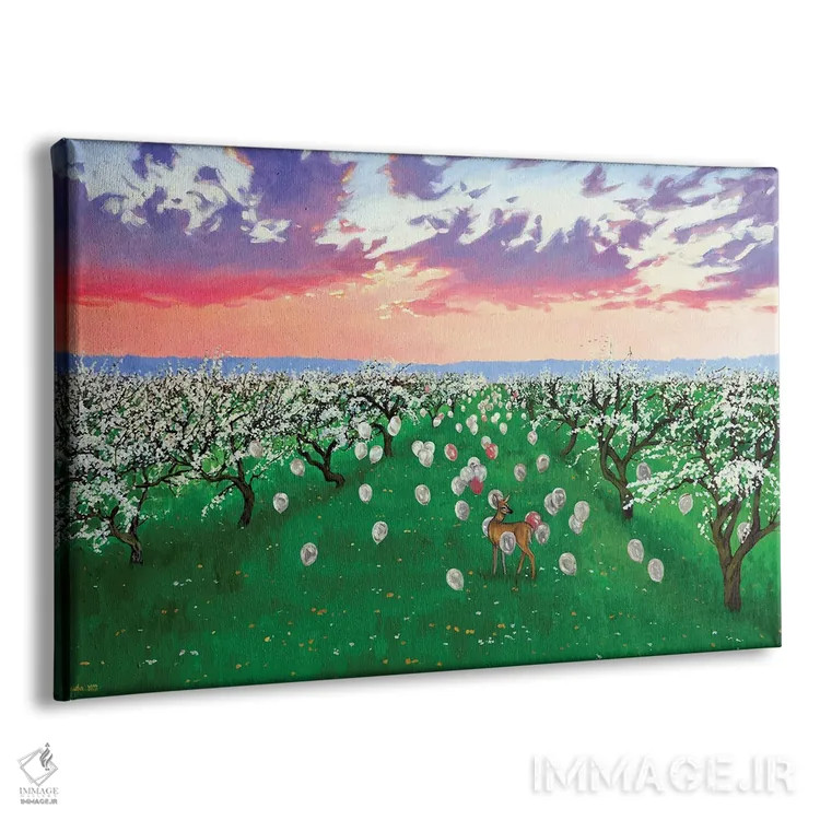 تابلو باغ بهاری اثر اگنیشکا تورک - نمای پرسپکتیو محصول