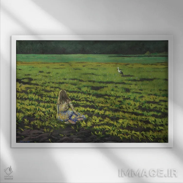 تابلو بهار اثر اگنیشکا تورک - نمای قابدار سفید