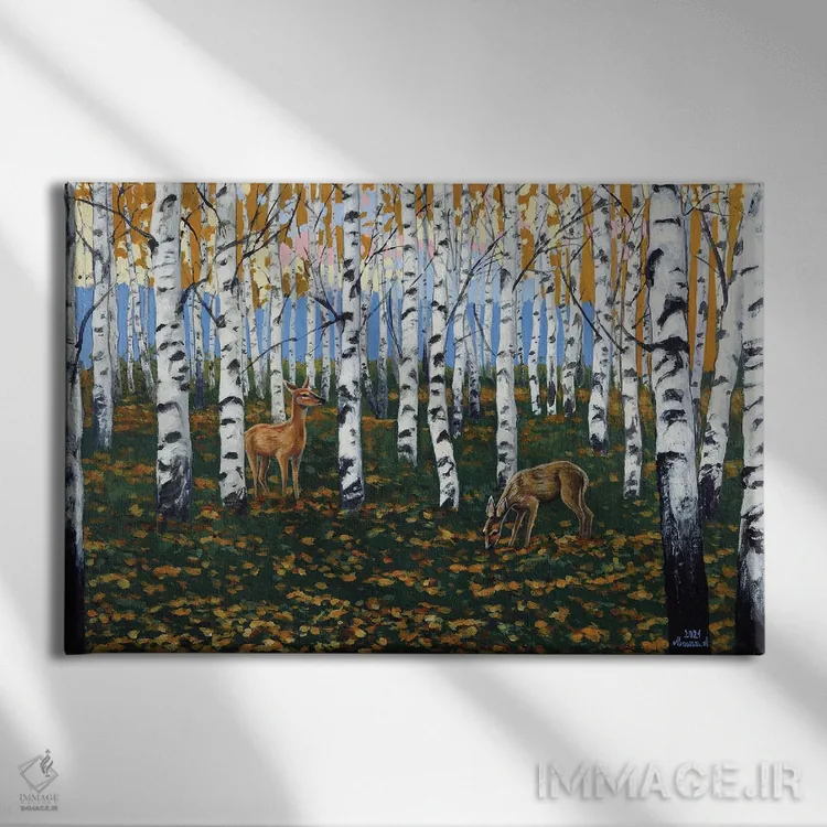 تابلو پاییز به شیرینی پشمک اثر اگنیشکا تورک - نمای روبهرو روی دیوار