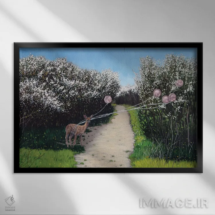 تابلو شکوفایی III اثر اگنیشکا تورک - نمای قابدار مشکی