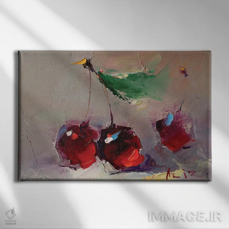 تابلو گیلاسهای شیرین اثر عزیز سلیماناف - نمای روبهرو روی دیوار