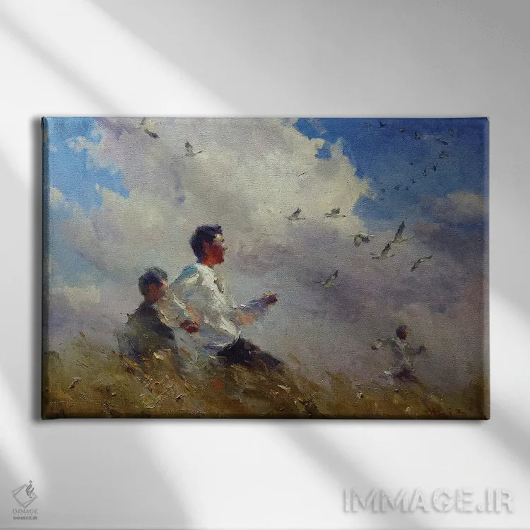 تابلو رویای پرواز اثر عزیز سلیماناف - نمای روبهرو روی دیوار