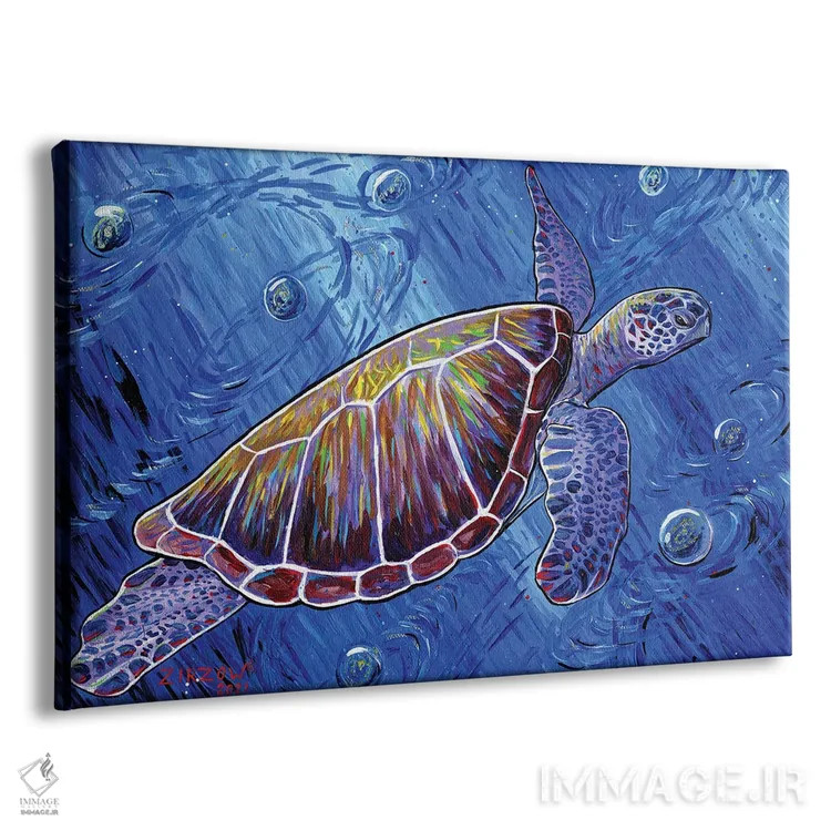 تابلو لاکپشت دریایی میانکهکشانی اثر آماندا زیرزو - نمای پرسپکتیو محصول