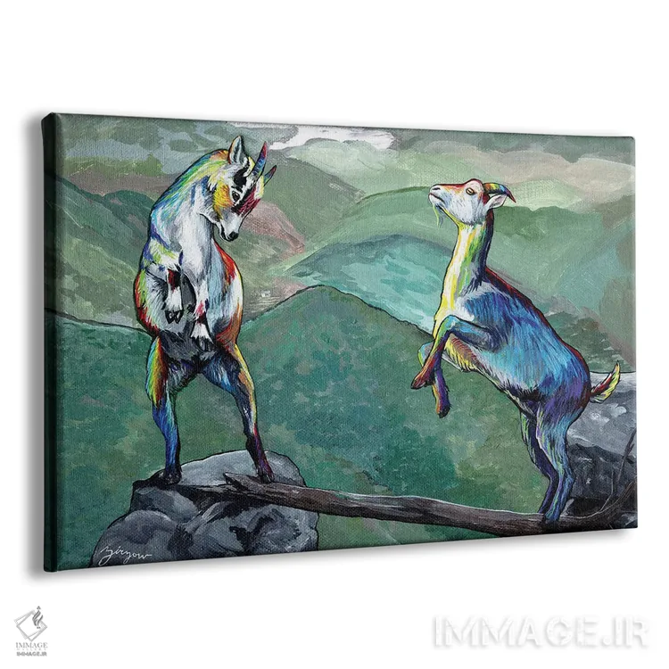 تابلو دو بز اثر آماندا زیرزو - نمای پرسپکتیو محصول