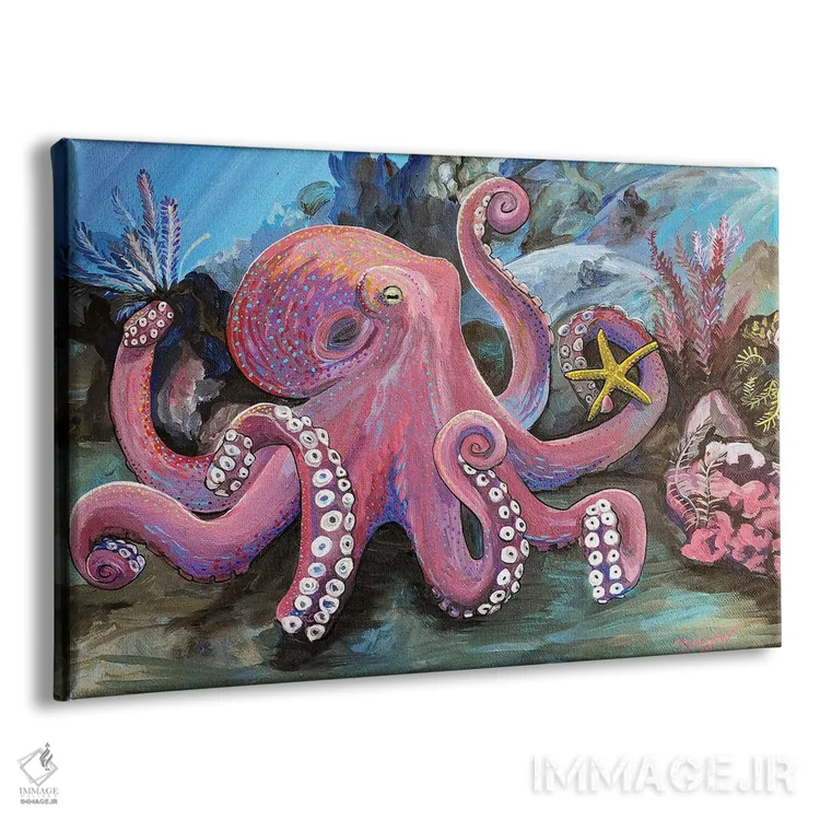 تابلو بوسههای هشتپا و آرزوهای ستاره دریایی اثر آماندا زیرزو - نمای پرسپکتیو محصول