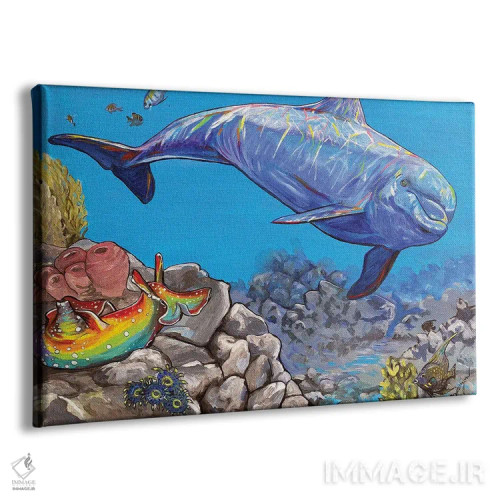 تابلو دلفین و خرگوش دریایی اثر آماندا زیرزو - نمای پرسپکتیو محصول