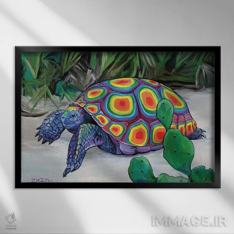 تابلو باب واکر (لاکپشت گوفری) اثر آماندا زیرزو - نمای قابدار مشکی