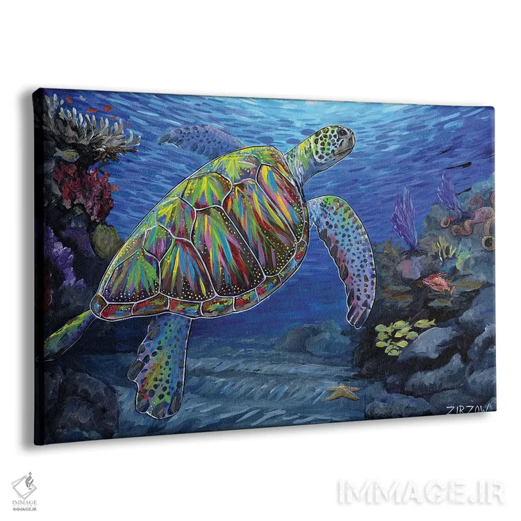 تابلو لاکپشت دریایی طیفی اثر آماندا زیرزو - نمای پرسپکتیو محصول