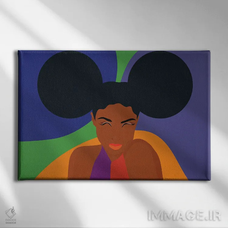 تابلو پافها (مو فرفری پفدار) اثر برندی آدامز-پیفوس - نمای روبهرو روی دیوار