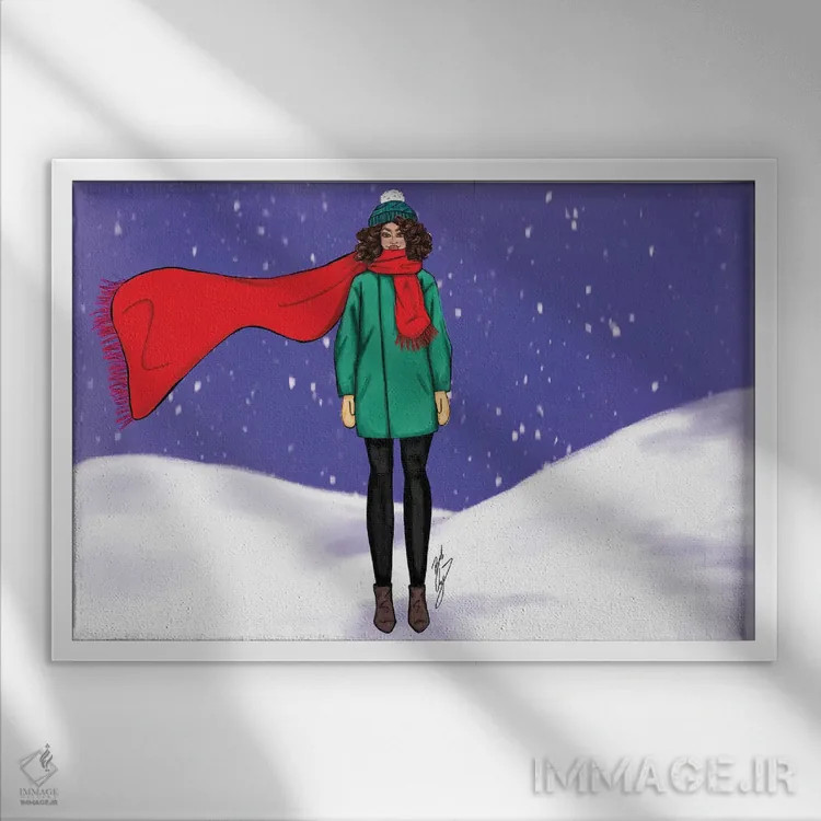 تابلو بگذار برف ببارد اثر بروک اشلی - نمای قابدار سفید