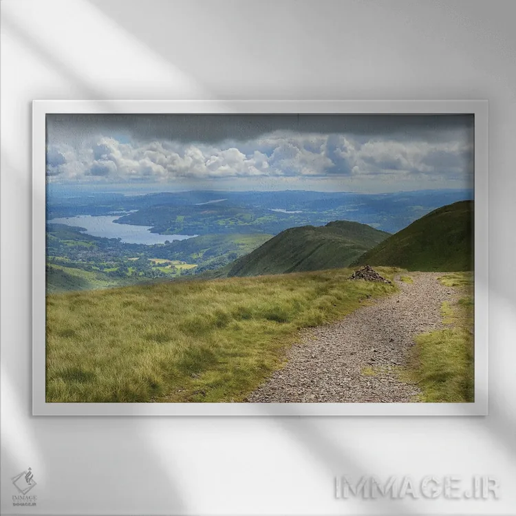 تابلو چشمانداز سبز اثر نوا بی - نمای قابدار سفید