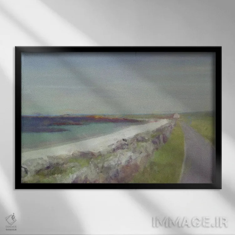 تابلو جاده اسکاتلندی اثر نوا بی - نمای قابدار مشکی