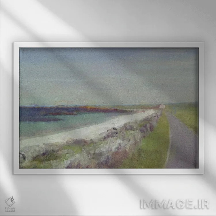تابلو جاده اسکاتلندی اثر نوا بی - نمای قابدار سفید