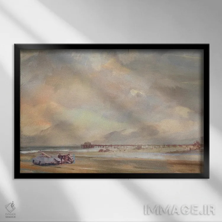 تابلو موج شمالی اثر نوا بی - نمای قابدار مشکی