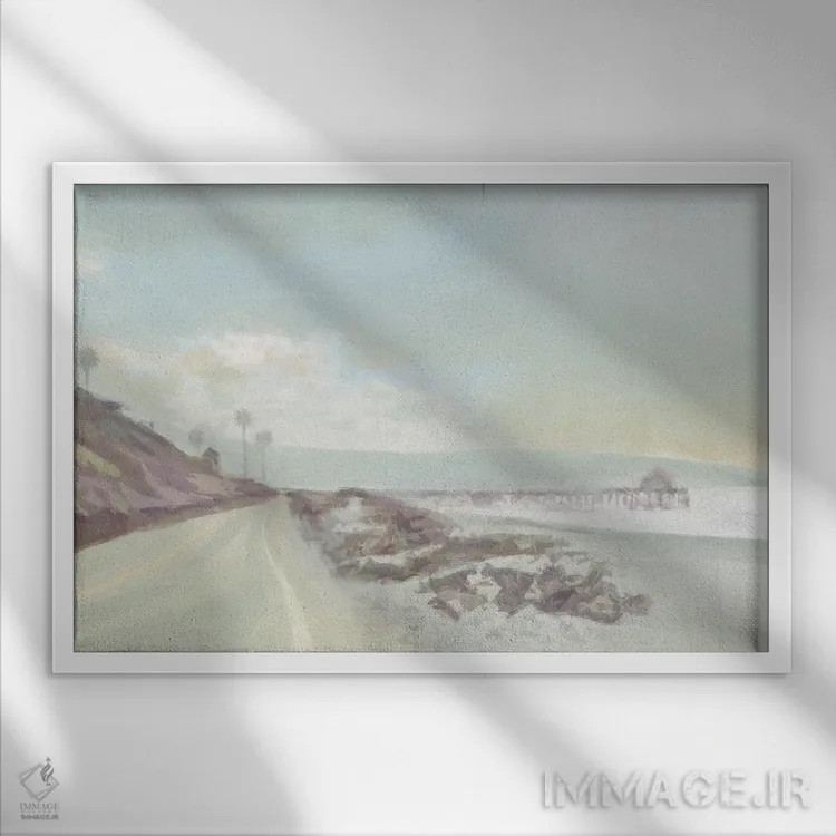 تابلو به سمت اسکله اثر نوا بی - نمای قابدار سفید