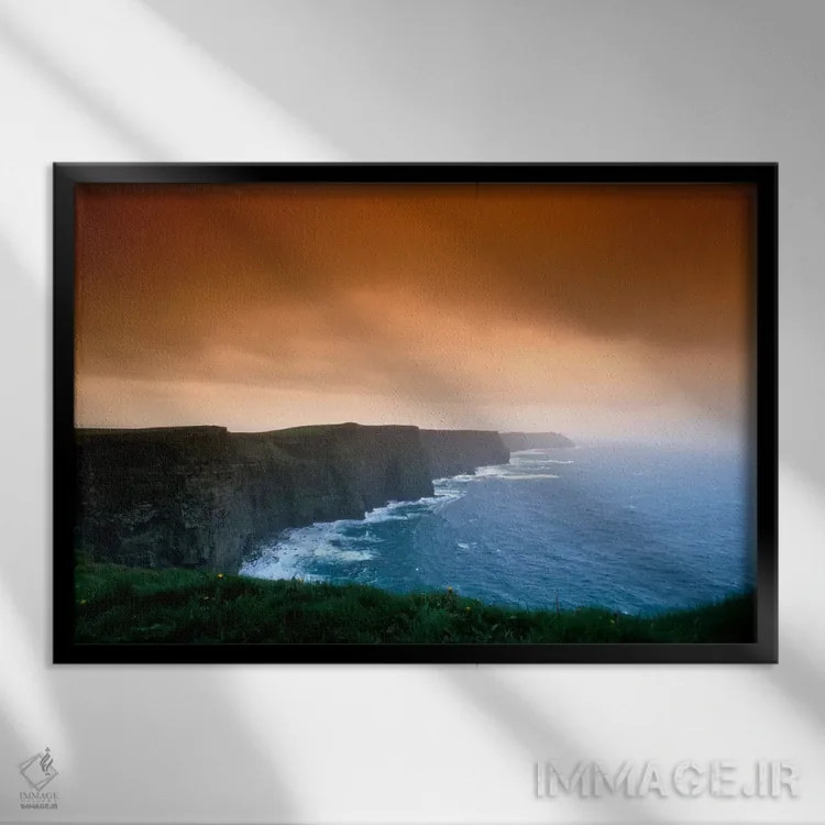 تابلو صخرههای موهر، شهرستان کلر، استان مانستر، جمهوری ایرلند اثر برنت برگهرم - نمای قابدار مشکی