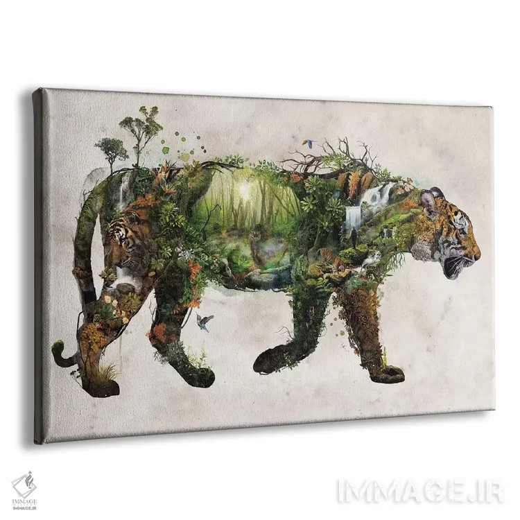 تابلو ببر فراواقعی اثر برت بیگرز - نمای پرسپکتیو محصول