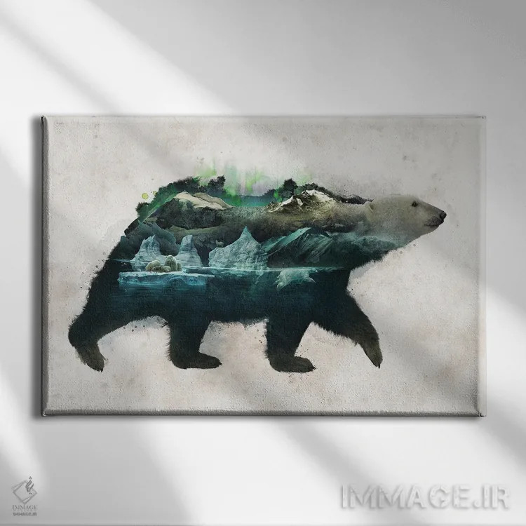 تابلو خرس قطبی اثر برت بیگرز - نمای روبهرو روی دیوار