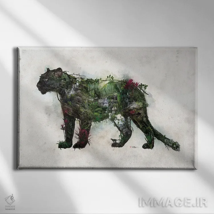 تابلو پلنگ سیاه اثر برت بیگرز - نمای روبهرو روی دیوار