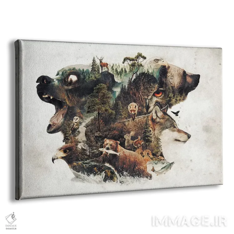 تابلو شکارچیان و شکارها اثر برت بیگرز - نمای پرسپکتیو محصول