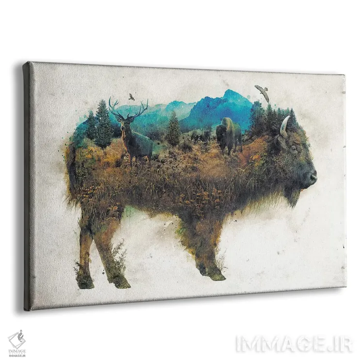 تابلو بایسون فراواقعی اثر برت بیگرز - نمای پرسپکتیو محصول