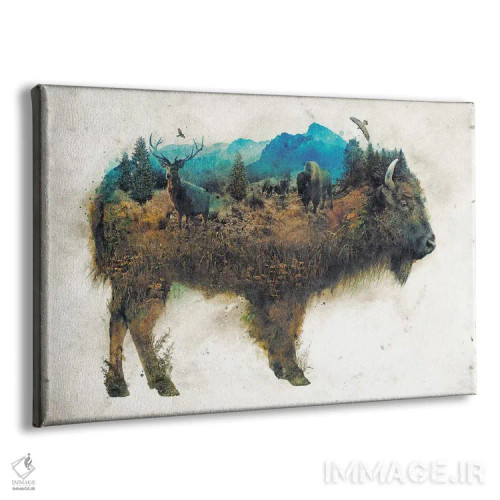 تابلو بایسون فراواقعی اثر برت بیگرز - نمای پرسپکتیو محصول