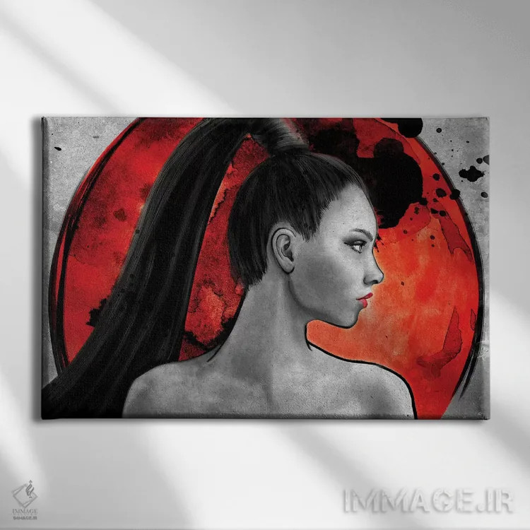 تابلو جنگجوی سرخ اثر برت بیگرز - نمای روبهرو روی دیوار