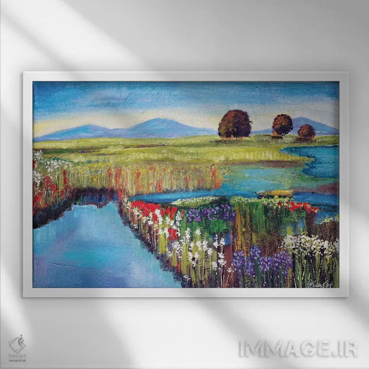 تابلو اختصاص زمان برای لذت از منظره اثر برندا بوش - نمای قابدار سفید