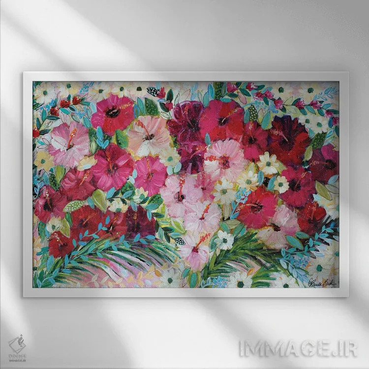 تابلو نفس کشیدن در هوای گرمسیری اثر برندا بوش - نمای قابدار سفید