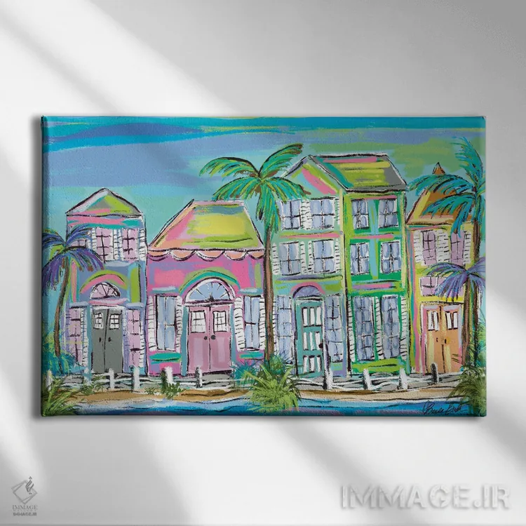 تابلو زندگی جزیرهای اثر برندا بوش - نمای روبهرو روی دیوار