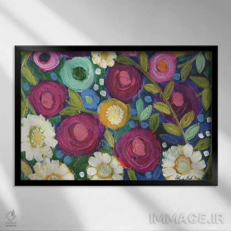 تابلو چراغهای باغ II اثر برندا بوش - نمای قابدار مشکی