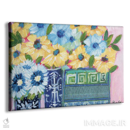 تابلو سهتایی به سبک چینی (Chinoiserie) اثر برندا بوش - نمای پرسپکتیو محصول