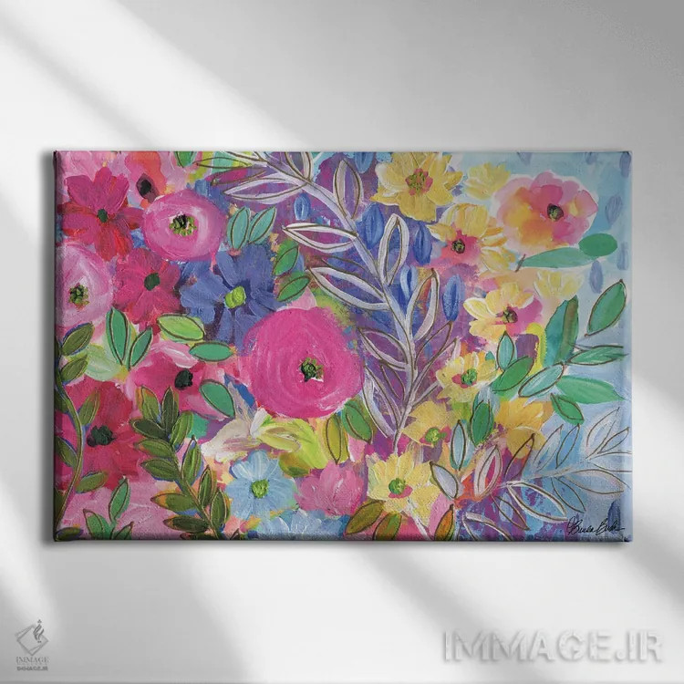 تابلو افکار بهاری در ژانویه اثر برندا بوش - نمای روبهرو روی دیوار