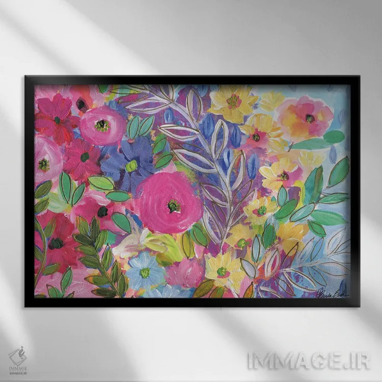 تابلو افکار بهاری در ژانویه اثر برندا بوش - نمای قابدار مشکی