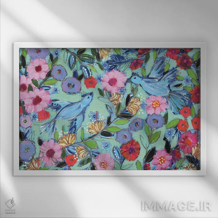 تابلو زندگی زیباست اثر برندا بوش - نمای قابدار سفید