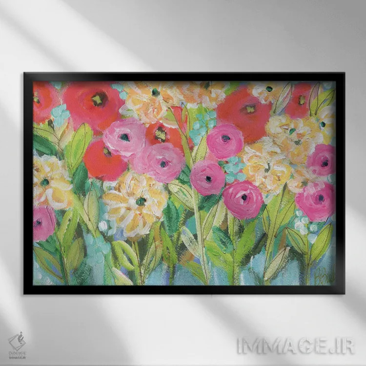 تابلو آفتاب باغ اثر برندا بوش - نمای قابدار مشکی